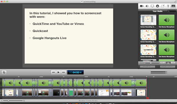 An example of an edited screencast