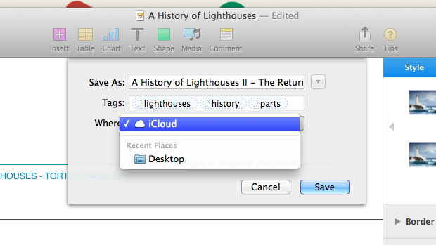 The traditional "save as" option is often hidden in OS X.