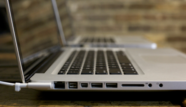 Check your Macs' ports to determine what connection you will use to connect your two Macs.