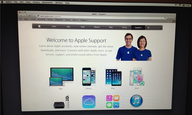 You can access a version of Safari to gain access to Internet-based support