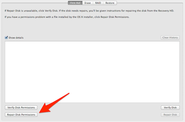 Repair Disk Permissions