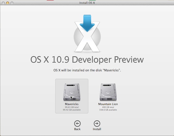 Ensuring OS X is installed on the new partition