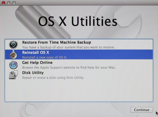 Reinstall OS X