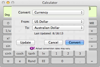 Two-click unit conversion for those difficult questions.