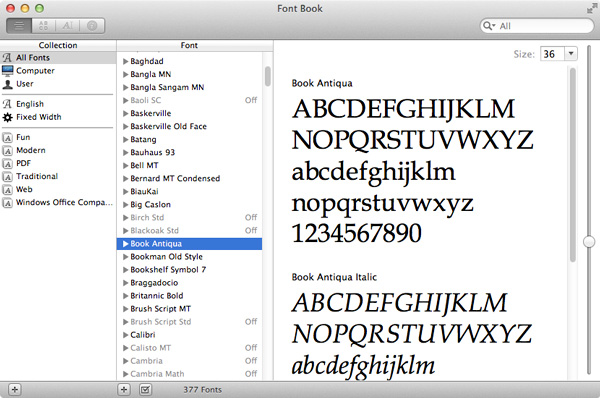 The Anatomy of Font Book