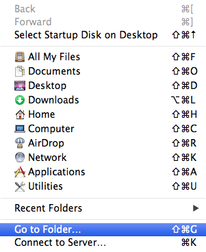 Select Go to Folder in the menubar