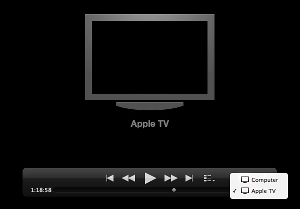 You can toggle AirPlay from the playback toolbar