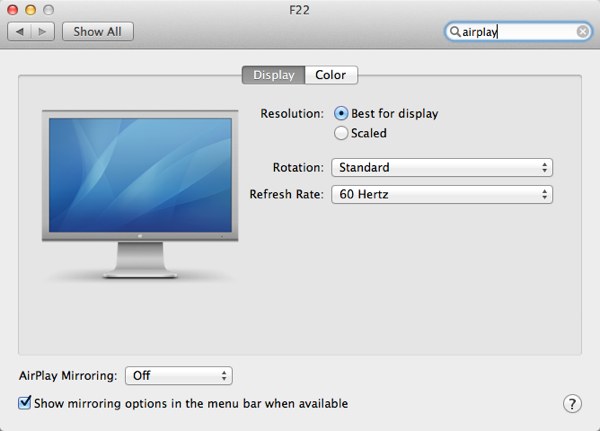 AirPlay Mirroring can also be managed via System Preferences