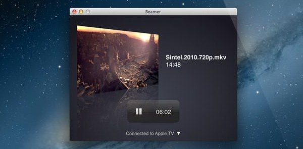 Beamer provides a simple solution to streaming a variety of video files to your Apple TV even if theyre formats that arent normally supported 