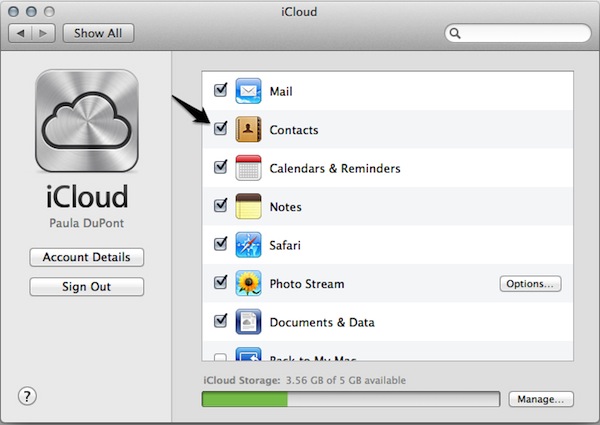 You can sync your contacts with iCloud.