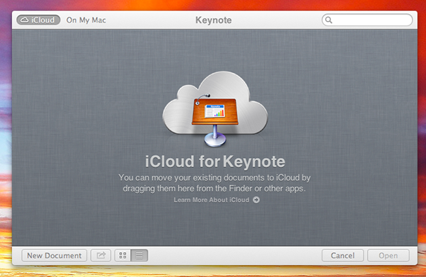 The splash screen of Keynote. 