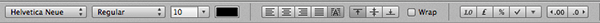 The formatting toolbar within Numbers.