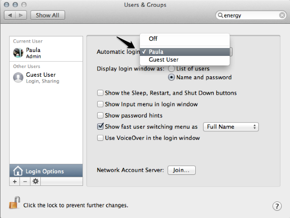 Set the Automatic Login user to yourself