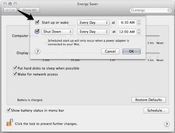 Tell your Mac when to turn itself on or even when to shut down