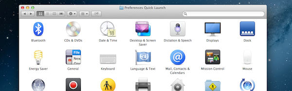 Preferences Quick Launch