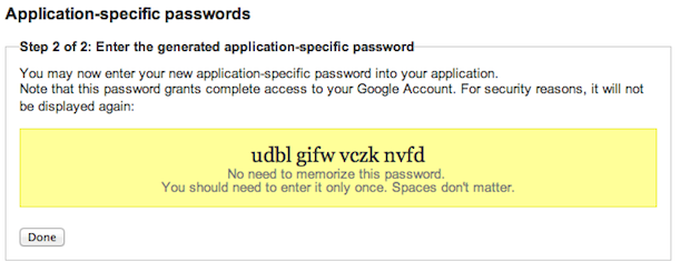 A password that Gmail generated. Don't try it: the permissions are revoked.