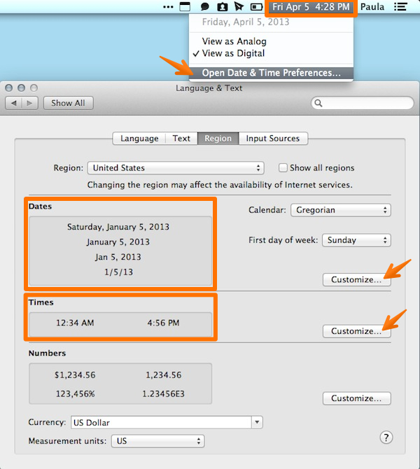 Use your Region settings to change how your time is displayed in the menu bar