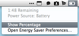 Deselect Show Percentage to get rid of the percentage full next to your battery