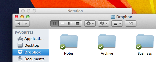 Adding your notes folder is as simple as dragging-and-dropping it in to Dropbox.