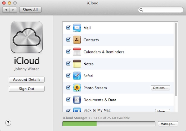 iCloud on your Mac.