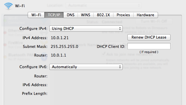 Check your TCPIP settings to make sure you have an IP address