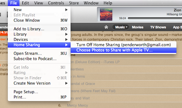 You can also enable photo sharing for Apple TVs.