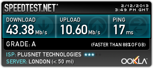 Checking the quality of a broadband connection using speediest.net