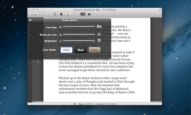 Kindle for Mac, available for free in the Mac App Store.