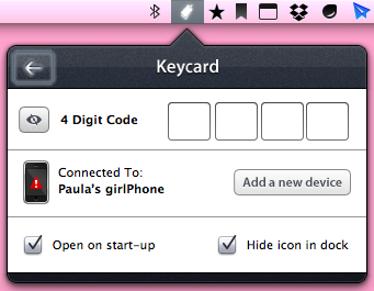 You can see your device, whether it's in range of Keycard, or replace it with a new device.