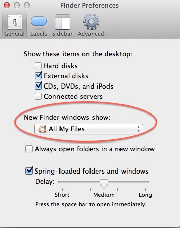 Default Finder Folder