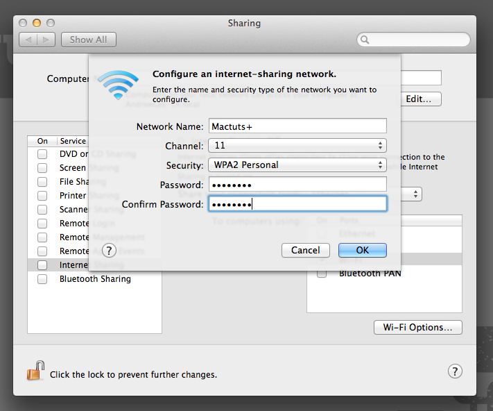 Wi-Fi Option Menu