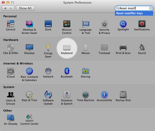 Step 1 Go to Keyboard in System Preferences