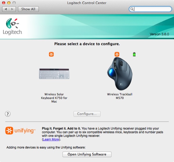 Logitechs Control Center lets you manage any connected Logitech devices