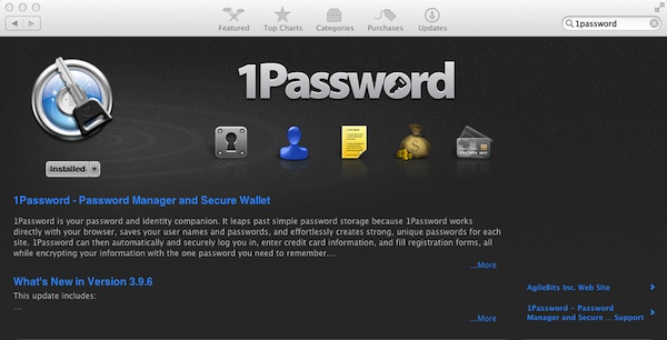 1Password in the Mac App Store