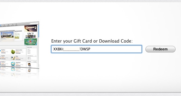 Enter the iTunes Gift Card Code