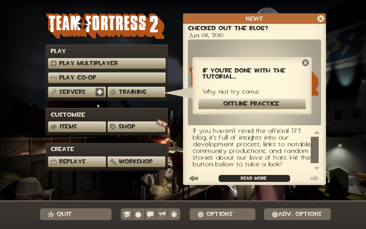 In-game screen