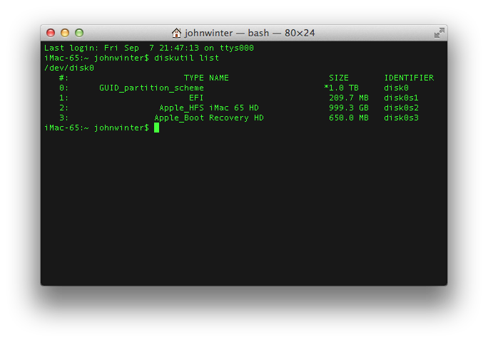 Recovery Partition in Terminal