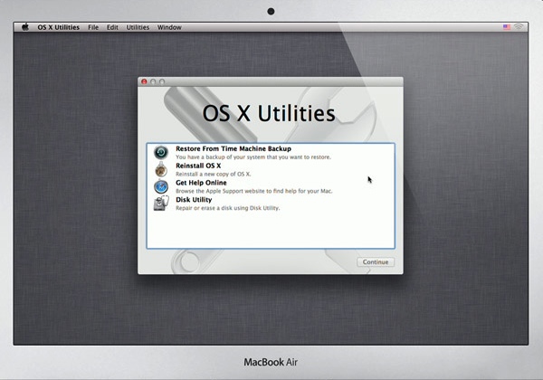 OS X Utilities on the Recovery Partition