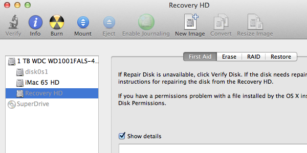 Selecting the Recovery Partition and Mounting it to Make it Active.