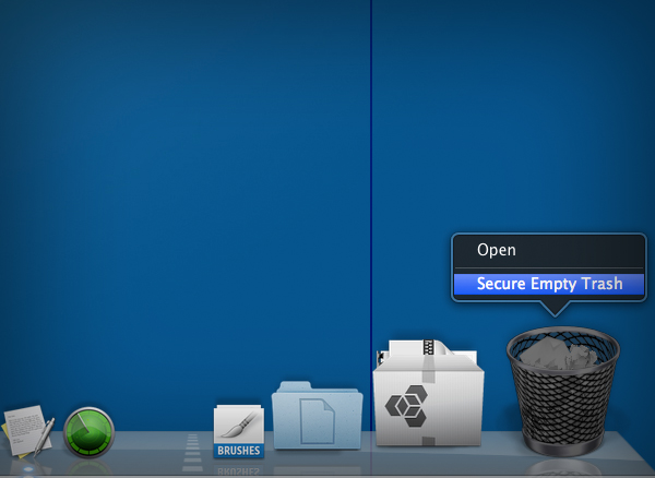 Command + Right Click On The Trash Can To Toggle Secure Empty Trash