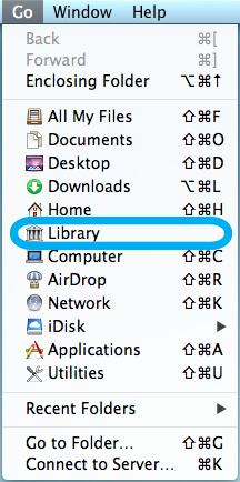 Find the hidden Library Folder with Option.