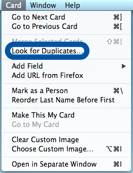 Address Book makes it easy to manage duplicate contacts.