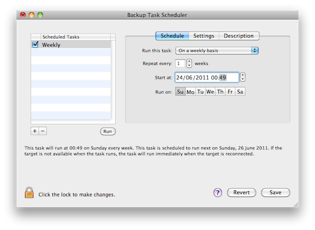 Scheduling A Backup Task