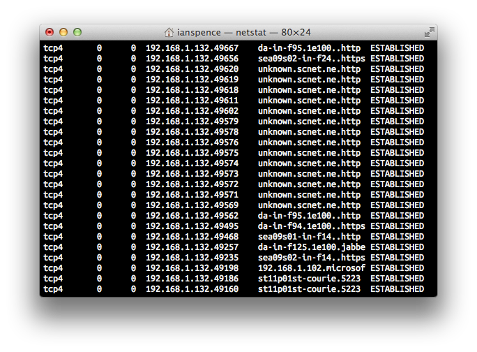 Testing for open ports in Terminal