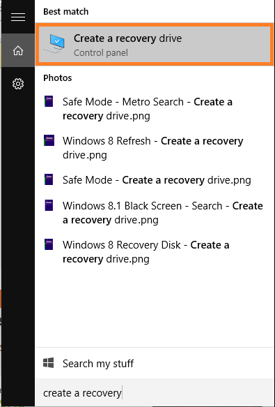 Windows 10 - Safe Mode - Create a recovery drive - Windows Wally