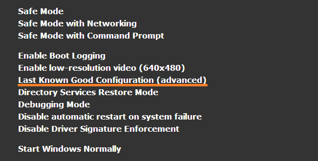 Unexpected_Kernel_Mode_Trap - Last Known Good Configuration - Advanced Boot Options - Winodws Wally