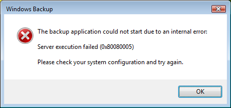 Co_E_Server_Exec_Failure - Error Message -- Windows Wally