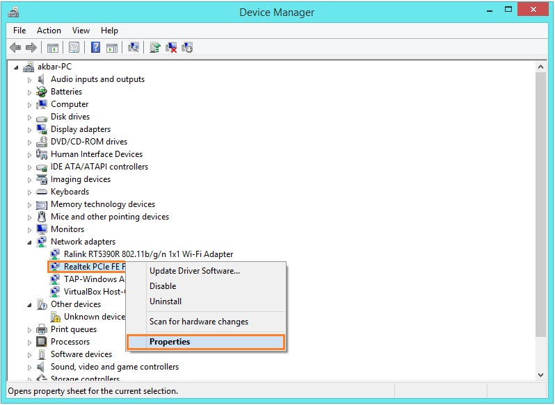 BUGCODE NDIS DRIVER - Windows 8 Device Manager - Right-click - Properties - Windows Wally