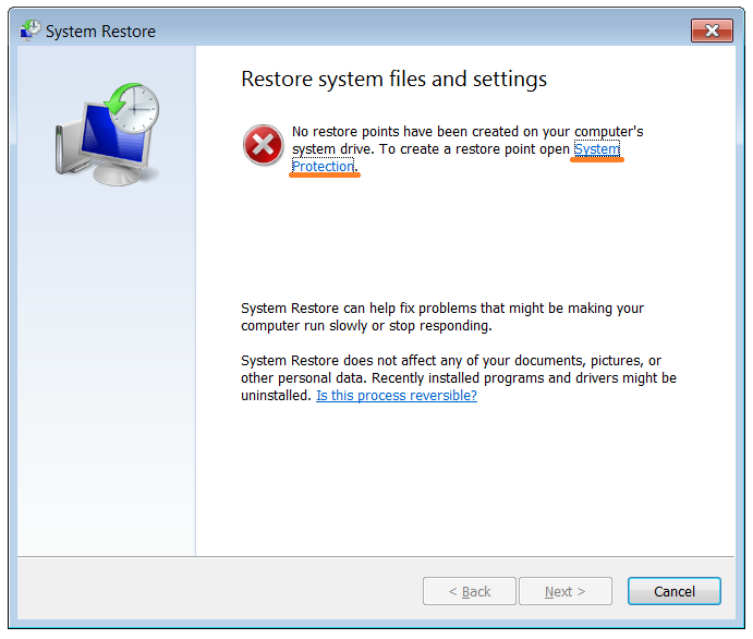 Restore Computer - System Restore - WindowsWally