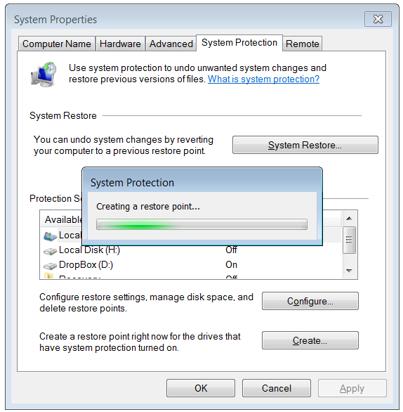 Restore Computer - Creating System Restore - WindowsWally